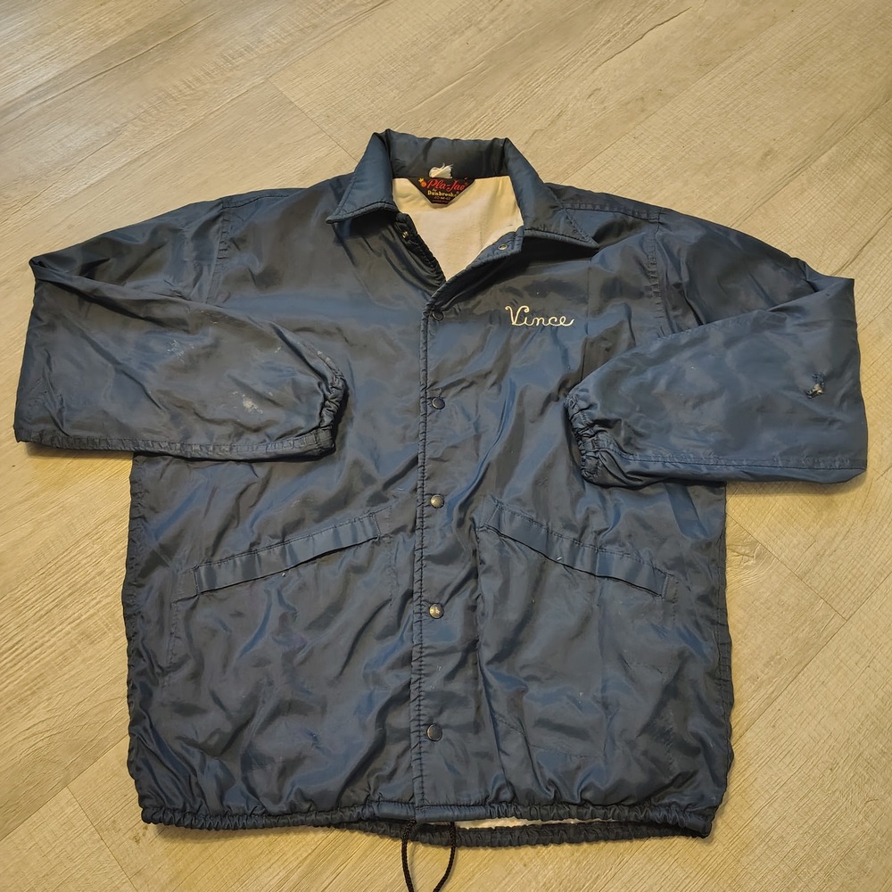 Vintage Pla-Jac Dunbrooke Coaches Jacket Navy Blue The Sportsmans Cove Mens M